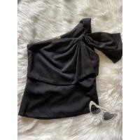 ราคา เสื้อปาดไหล่ข้างเดียว โบว์ข้างสีดำ (11753250325)