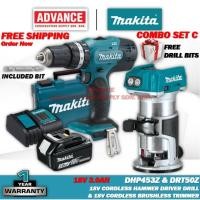ราคา MAKITA เครื่องมือไฟฟ้า DF453SXF7 สว่านไดร์เวอร์แบตเตอรี่ + DRT50Z ทริมเมอร์ไร้แปรงถ่าน 18V ชุดคอมโบไร้สาย (ชุดดอกสว่านฟรี) (44607023689)