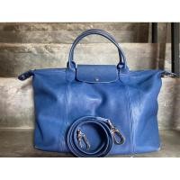 ราคา Longchamp Le Pliage Cuir size M สี BLUE 5900เท4900‼️อปก ครบ!!! (8922911878)