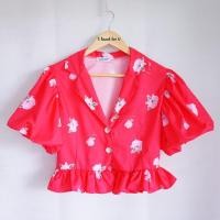 ราคา เสื้อครอป แขนบอลลูน ลายดอก (6624900775)