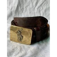 ราคา Polo RL Big Pony Leather Belt เข็มขัดหนังโปโลหัวทองโลโก้ม้า Handmade in USA (28959989697)