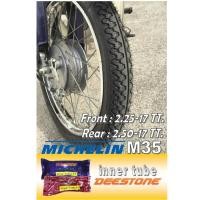ราคา **ผ่อนได้**Michelin ชุดยางหน้า+หลัง Michelin รุ่นM35 ขนาด 2.25-17+2.50-17 พร้อมยางใน Deestone (รวม 2 เส้น) (602739782)