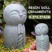 ราคา Resin Crafts Small Monk Statue Desktop Art Figurines Grey Little Jizo Buddha Sculpture For Outdoor Garden Decor Ornament (25934574976)