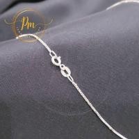 ราคา สร้อยคอทองแท้ PM ตะขอก้ามปู ทองขาวแท้ 18k Italy (750) ลายBoxตัดเงา มีใบรับประกันจากทางร้าน (22671531700)