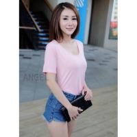 ราคา เสื้อยืด​คอยู งานป้าย​ TOPSHOP​ (4338782726)
