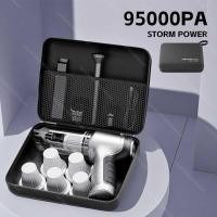 ราคา เครื่องดูดฝุ่นไร้สายแบบพกพา 95000Pa เครื่องดูดฝุ่นในรถยนต์แบบมือถือขนาดเล็ก สำหรับทำความสะอาดรถยนต์ บ้าน โต๊ะทำงาน (52006090009)