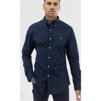 ราคา Polo Ralph Lauren player logo slim fit poplin shirt in navy ของแท้100% (5118852508)