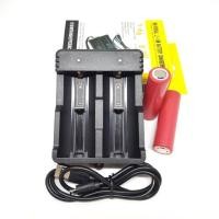 ราคา ถ่านชาร์จSanyo 18650 2380mAh 2ก้อน+เครื่องชาร์จHR189C ของแท้ (2399750444)