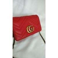 ราคา (งานตู้มือสอง)กระเป๋าหนังแท้สีแดงอะไหล่ทองเหลืองมีเลข❗สินค้ามือสองงานล้น❗ (53807946841)