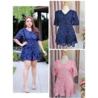 ราคา งานป้าย จั้มสูทสาวอวบ ผ้าลูกไม้ฉลุ (4733809729)