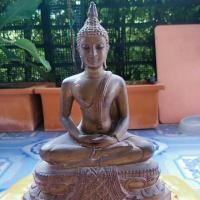 ราคา พระบูชาปางสมาธิศิลป์รัชกาล หน้าตัก 5 นิ้ว หล่อดินไทย เทปูนปลาสเตอร์ ตามุก ยาขัดแดง ๆ สำนักพุทธรัตนประทีปสร้าง ปี 2500 (7233172932)