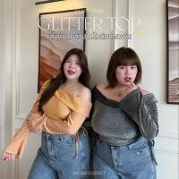 ราคา Glitter Top - เสื้อแขนยาวปาดไหล่ผ้ากากเพชร (Plus-size) (26430198205)