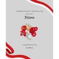 ราคา MERAH เข็มกลัดทับทิม by Missmarina | เข็มกลัดสีแดงและสีขาว (53857315624)