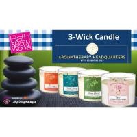 ราคา | % Authentic Bath And Body Works เทียนอโรมา 3-Wick (Rose Vanilla / Eucalyptus Spearmint/ Tea ) (47953966063)