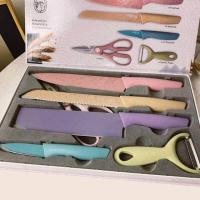 ราคา KitchenKnife มีดทำครัวเซรามิค 6 ชิ้นสีพลาสเทล มีดทำครัวญี่ปุ่น มีดทำครัวสวยๆ (7236892828)