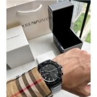 ราคา Emporio Armani Men’s Quartz Stainless Steel Black Dial 43mm Watch AR11363 (24331703330)