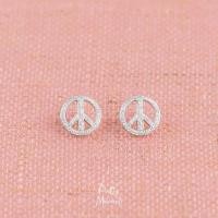 ราคา Pretty Moment ต่างหูเงิน world peace ต่างหู 925 มินิมอล ของขวัญ (25621843261)