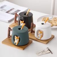 ราคา พร้อมส่ง แก้วกาแฟเซรามิค 420ml ชิบะอินุ 3D พร้อมฝาปิดและช้อน แก้วเซรามิค แก้วเซรามิคน่ารัก (10140857110)