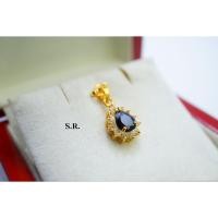 ราคา S.R. จี้ทอง จี้นิล 1 กะรัต ล้อมเพชร 3 ตังค์ เพชรน้ำ100 ขาวสวยไฟดี พร้อมใบรับรองสินค้า เคลือบทองคำแท้100% (27821136035)