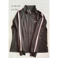 ราคา แจ็คเก็ตแบรนด์แท้ Fila ผ้าวอร์มสีเทาเข้ม สภาพดี (5159412993)