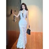 ราคา ชุดลูกไม้สีขาว กระโปรงยาว 2 ชิ้น (26425588595)