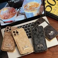 ราคา หรูหรา COACH การ์ดกระเป๋าเคสโทรศัพท์เข้ากันได้กับ IPhone 14 15 16 17 Pro Max สําหรับ IP 11 12 13 Pro Max 14PM15PM 16ProMax Promax ทองชุบกรอบเลนส์ฝาครอบป้องกัน (26613829050)