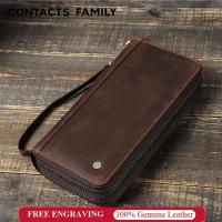 ราคา CONTACT'S กระเป๋าสตางค์ ใบยาว หนังวัวแท้ ทรงคลัทช์ มีซิปคู่ ความจุขนาดใหญ่ สไตล์วินเทจ สําหรับผู้ชาย (20696045587)