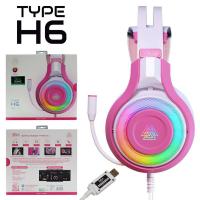 ราคา หูฟังเกมมิ่ง EGA Type H6 Pink Edition Gaming Headset 7.1 Virtual Surround สีชมพู (5462839982)
