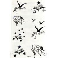 ราคา Tattoo ลาย นก Bird ดาว Star แท็ททู สติกเกอร์ HM649 (1440888)