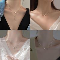 ราคา สร้อยคอโซ่เงินชุบเงินสำหรับผู้หญิง ประดับเพชรแบบแฟชั่น (46557257735)