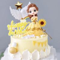 ราคา กระโปรงยาวสีเหลืองเจ้าหญิงเครื่องประดับตกแต่งเค้กปลั๊กอินชุดสาวเด็กวันเกิดเบเกอรี่แต่งตัวอุปกรณ์6.011 (43404113745)