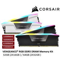 ราคา 32GB (16GBx2) DDR5 5600MHz / 6000MHz / 6200MHz RAM (แรมพีซี) CORSAIR VENGEANCE RGB DDR5 (CMH32GX5M2E6000C36) (23146632122)