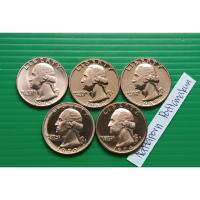 ราคา เหรียญ Washington 25 cent Quarters ปี 1966, 1968, 1969, 1970 & 1974 #นิกเกิลขัดเงา (24628847535)