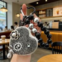 ราคา สไตล์เกาหลีสไตล์ชาแนลพวงกุญแจสร้างสรรค์ลูกปัดสตริงรอบรักพับกระจกแต่งหน้าจี้กุญแจรถกระเป๋า ปอนด์ (40379568669)