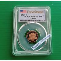 ราคา เหรียญเกรด PCGS PR69DCAM First Strike -Lincoln Cent Shield Proof 2021-S (29911823463)