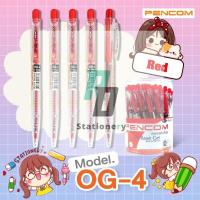ราคา Pencom OG04-RDปากกาหมึกน้ำมันแบบกดสีแดง มีให้เลือกแบบ 12 ด้าม (24788774318)