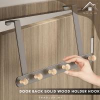ราคา ตะขอไม้เหนือตะขอประตูหลังที่แขวนประตูเหนือราวแขวนผ้าประตูพร้อมตะขอหมุด 6 ชิ้นสําหรับแขวน,ไม้แขวนเสื้อประตู (46957614560)
