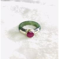 ราคา แหวนหยกแท้ หัวทับทิมแท้ เงินแท้ (3247354947)