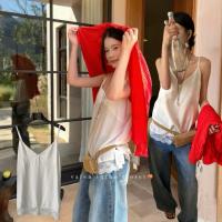 ราคา ส่งด่วน เสื้อสายเดี่ยวสีขาวเนื้อผ้าพริ้วแต่งชายระบายลูกไม้ (46807721362)