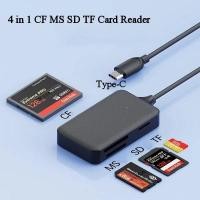 ราคา เครื่องอ่านการ์ด 4 in 1 รองรับ SD/TF/CF/MS เครื่องอ่านการ์ด USB/Type C Converter มัลติฟังก์ชั่นสําหรับ Sony memory stick pro duo (47306141227)