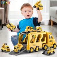 ราคา TEMI 5 In 1 Diecast Carrier รถบรรทุกของเล่นวิศวกรรมยานพาหนะ Excavator Bulldozer Citys ชุดรถเด็กของเล่นเพื่อการศึกษา (48253392819)