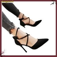 ราคา รองเท้าส้นสูง หัวแหลม แต่งสายรัดข้อเท้า แฟชั่นสําหรับสตรี (57907836227)