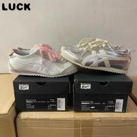 ราคา Onitsuka Tiger Lace รองเท้าสตรี แบบสีชมพู, สีเงิน, และสีขาว TD7M (55607449011)