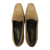 ราคา รองเท้าหนังกลับ(หนังแท้)ส้นเตารีด แบรนด์Mademoiselle มือสอง งานญี่ปุ่น (53356283259)