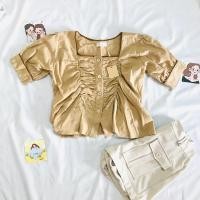 ราคา เสื้อคอเหลี่ยมงานป้ายnida สีน้ำตาล (12049311316)