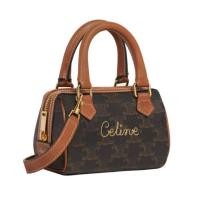 ราคา Celine เซลีน ความรู้สึกขั้นสูง เครื่องหนัง ของแท้ shoulder bag กระเป๋าถือ mini fashion bag กระเป๋าบอสตัน (26672002242)