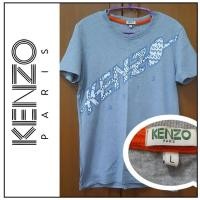 ราคา แท้ % Used Kenzo T-shirt size L in Grey color สีเทา โลโก้ Graphic Kenzo Paris สภาพดี (19111642873)