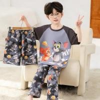 ราคา 100~155cm,ชุดนอนเด็กผู้ชาย,เสื้อผ้าการ์ตูนเด็กผู้ชาย,เสื้อแขนสั้น+กางเกงขายาว+กางเกงขาสั้น (55157867499)