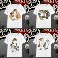 ราคา เสื้อยืดสีขาว คอกลม แขนสั้น สกรีนลายแมว ES491-ES495 (43129245852)