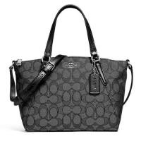ราคา COACH กระเป๋า MINI KELSEY SATCHEL IN OUTLINE SIGNATURE F27580 SVDK6 (SV/BLACK SMOKE/BLACK) (396661218)